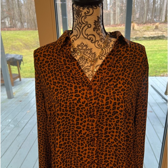 The Limited Tops - NWOT. The Limited animal print long sleeve shirt.